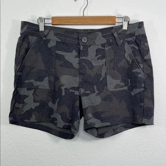 prAna Women's Olivia Short Gravel Camo size 14 Outdoors Hiking Camping - Picture 2 of 8